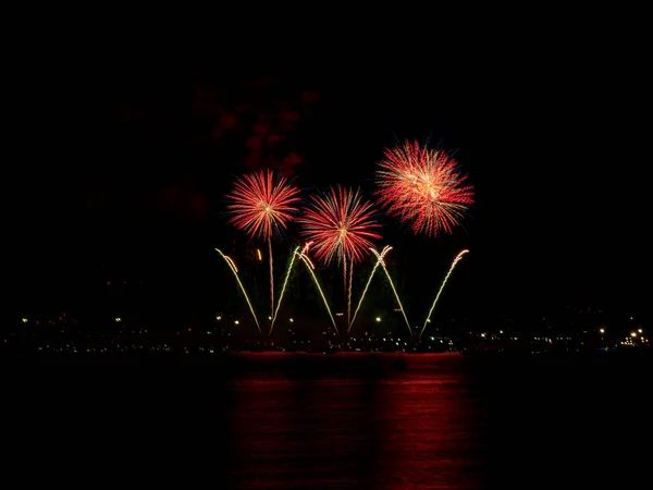 Fireworks Sea Ceremonial Opening City Celebrations Announce Begining Annual Week — Stock Fotó