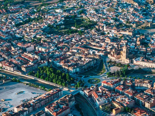 Панорамний Краєвид Повітряних Куль Летить Місто Гуадікс Гранада — стокове фото