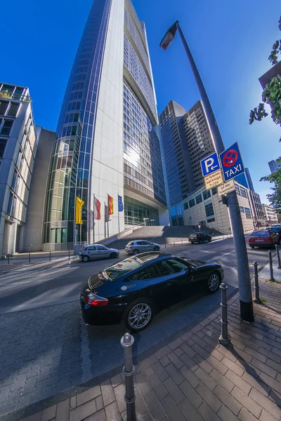 Frankfurt city street view — Stockfoto