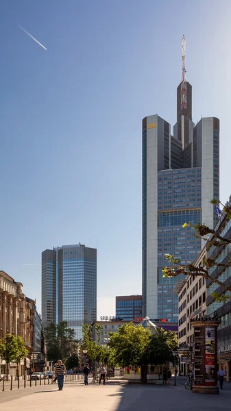 Frankfurt city street view — Stockfoto