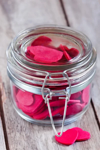 Hearts in jar — Stock Photo, Image