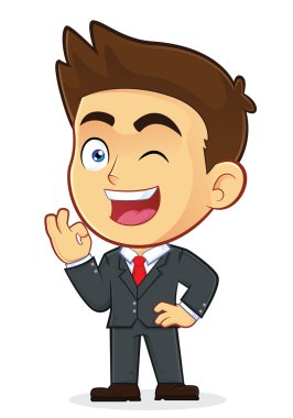 işadamı el Tamam ve göz kırpıyor