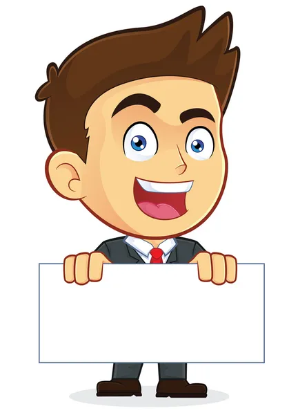 Businessman Holding a Blank Sign — Stock Vector