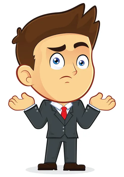 Confused Businessman Gesturing — Stock Vector