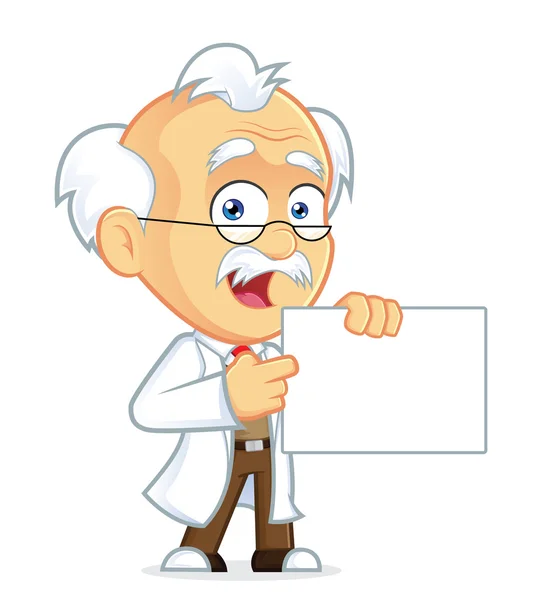 Professor Holding a sign — Stock Vector