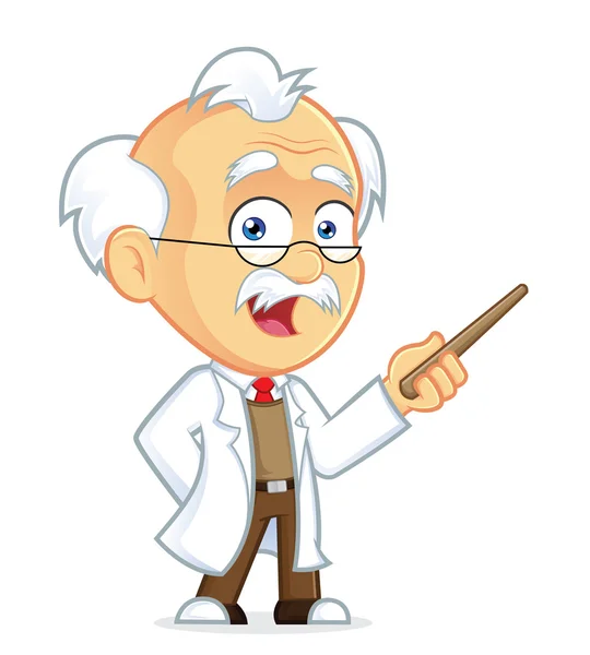 Professor Holding a Pointer Stick — Stock Vector