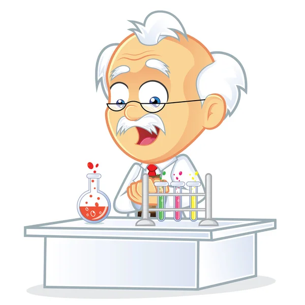 Professor in het laboratorium — Stockvector