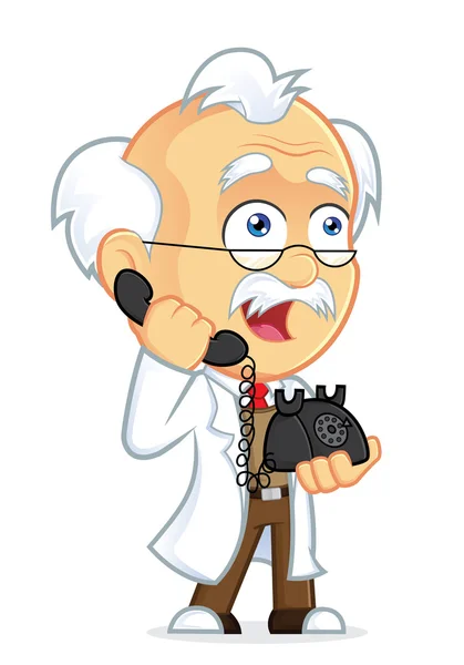 Professor Talking on the Phone — Stock Vector