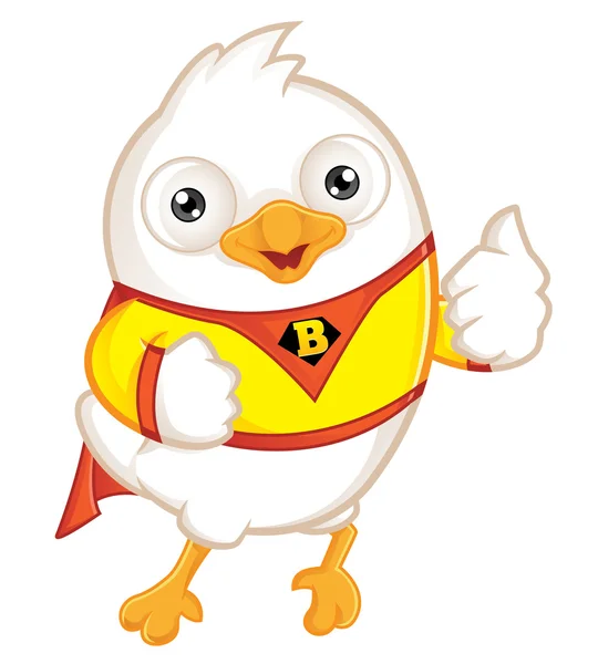 Pájaro blanco superhéroe — Vector de stock