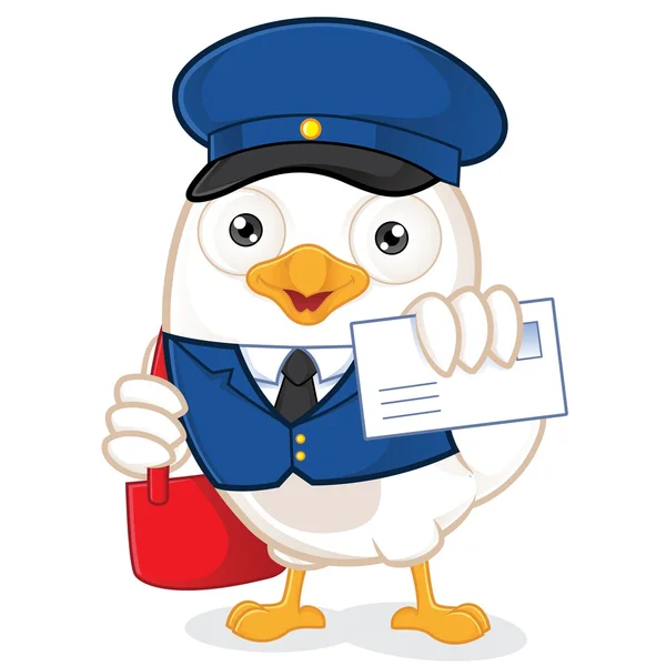 Postman White Bird — Stock Vector