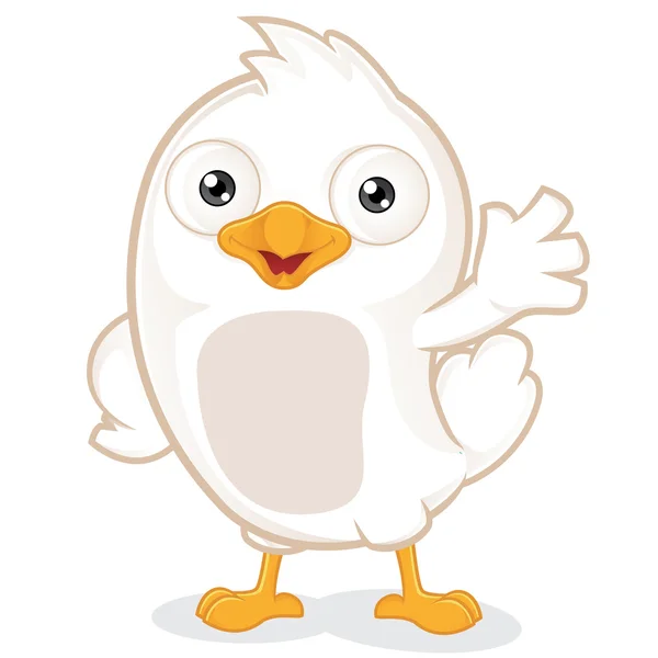 手を振っている白い鳥 — ストックベクタ