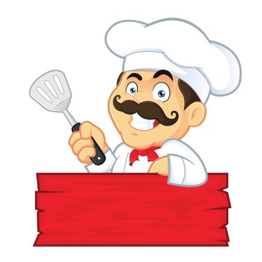 Şef holding spatula