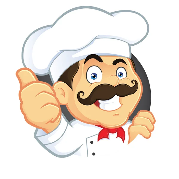 Chef dando pulgares hacia arriba — Vector de stock