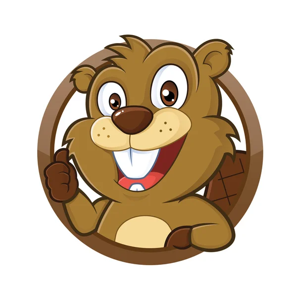 Beaver giving thumb up — Stock Vector