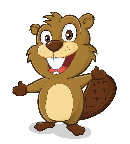 Beaver in welcoming gesture — Stock Vector