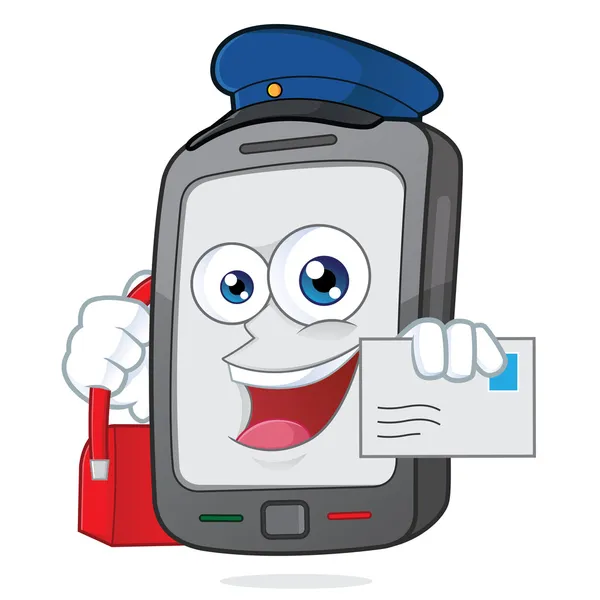Smartphone mailman — Stock Vector