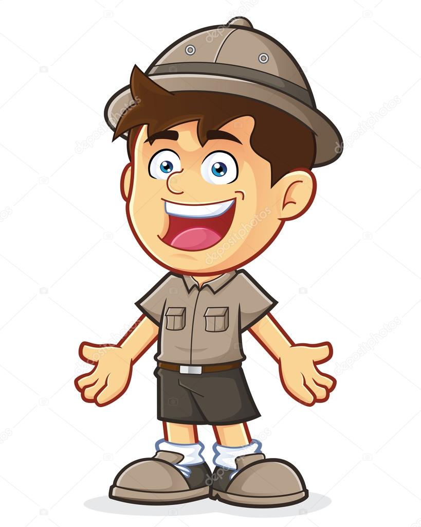 Boy Scout or Explorer Boy in Welcoming Gesture