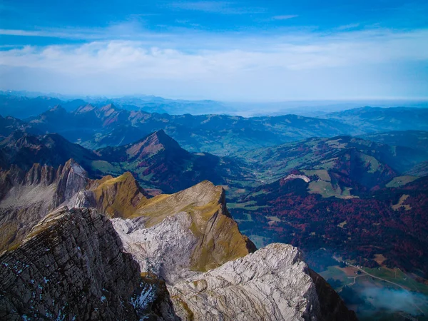 Aussichtsreiche Aussicht von säntis, Schweizer Alpen — Stockfoto