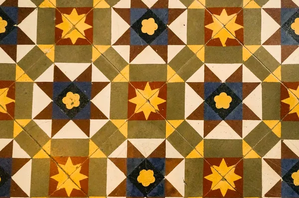 Vintage ceramic floor tiles. close-up — Stock Photo, Image