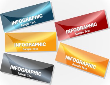 beş farklı renk dikdörtgeni