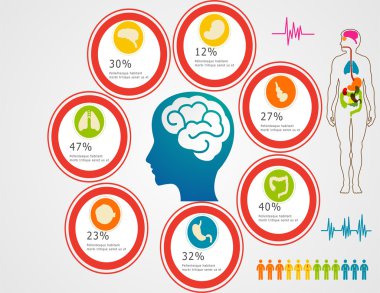 bir adam ve yetkilileri ile baş silüeti