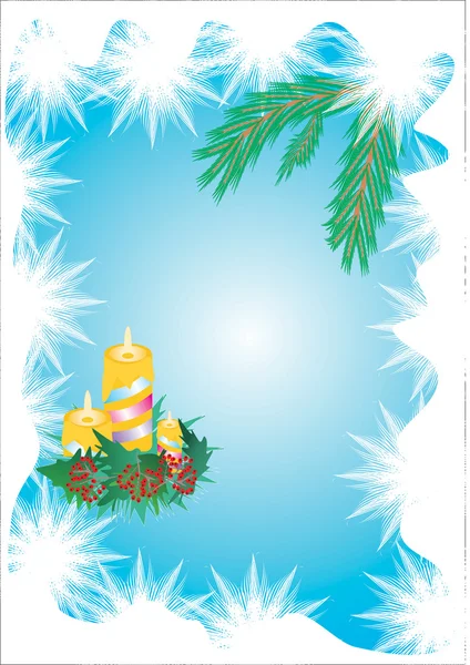 Vector cristmas of the candle of the snowflake — Stock Vector