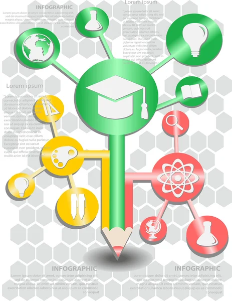 Potlood met cirkel voor informatie — Stockvector