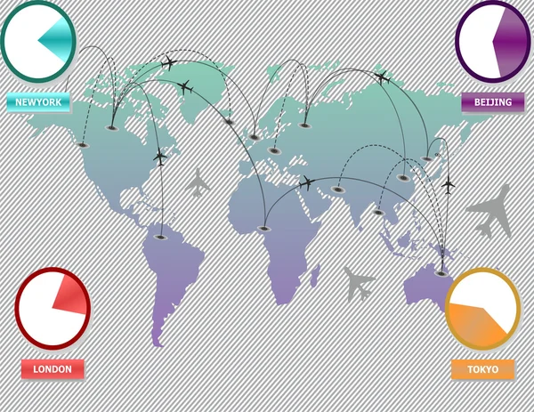 Czas lotu na świecie — Wektor stockowy