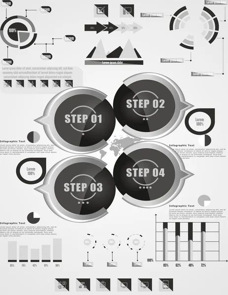 Círculos con transparencia y esquema de color gris — Vector de stock