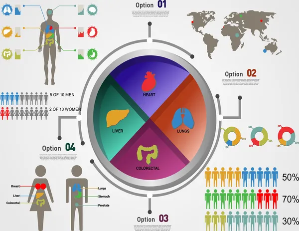 Quatre demi-cercle au centre avec les corps — Image vectorielle