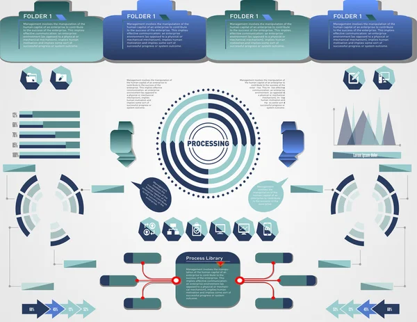 Círculos y polígonos dispuestos en esquemas — Vector de stock