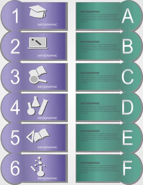 Les chiffres et les lettres dans le cercle avec carré et objets fo — Image vectorielle