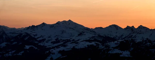 Alpská Krajina Při Západu Slunce — Stock fotografie