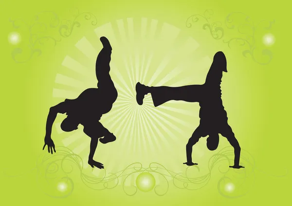 Capoeira dansers — Stockvector