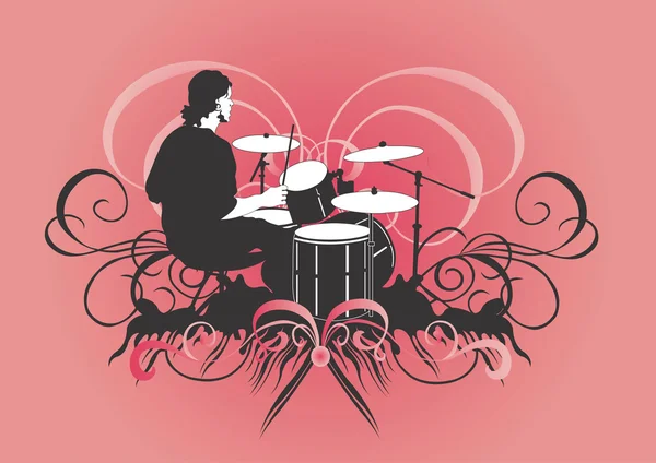 Drummer — Stock Vector