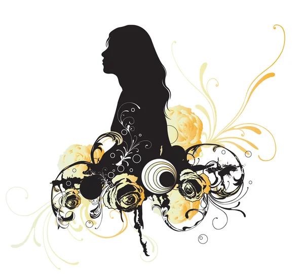 Female silhouette — Stock Vector