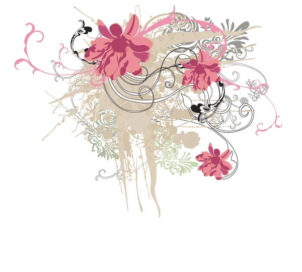 Grungy fleurs — Image vectorielle