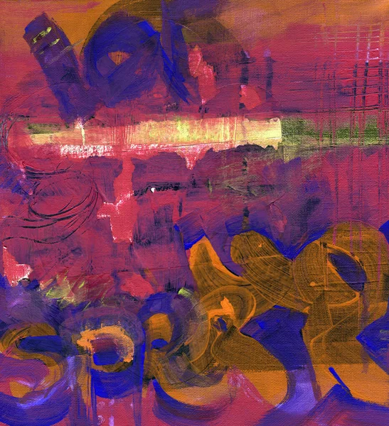 Abstrakter Farbenfroher Hintergrund Mit Handgemalter Textur Rot Violett Rosa Malerei — Stockfoto