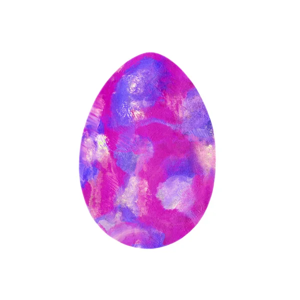 Œuf de Pâques - taches rose-violet texturées frottis isolés sur fond blanc — Photo