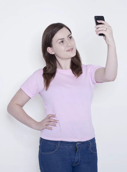 Menina Selfie atraente — Fotografia de Stock