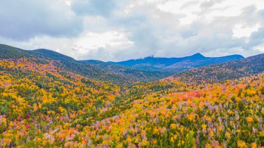 Kancamagus karayolu yakınlarındaki Beyaz Dağ Ulusal Ormanı Hava Manzarası