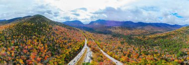 Panoramic view of Kancamagus highway clipart