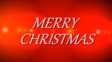 Video mesajı Mutlu Noeller. Kırmızı arkaplanda beyaz hacimsel harfler. Rengarenk bir arka planda etkileyici harfler. Yanardöner bir boke. Tebrik kartları, takvim, şablon.
