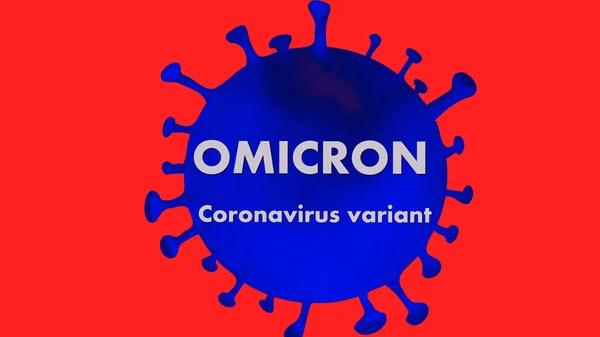 Spectaculaire Tekst Omicron Coronavirus Variant Witte Bijschriften Een Blauwe Achtergrond — Stockfoto