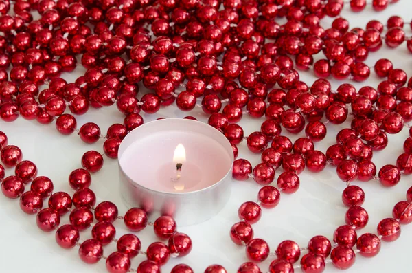 Albero di Natale orsi e candele — Foto Stock
