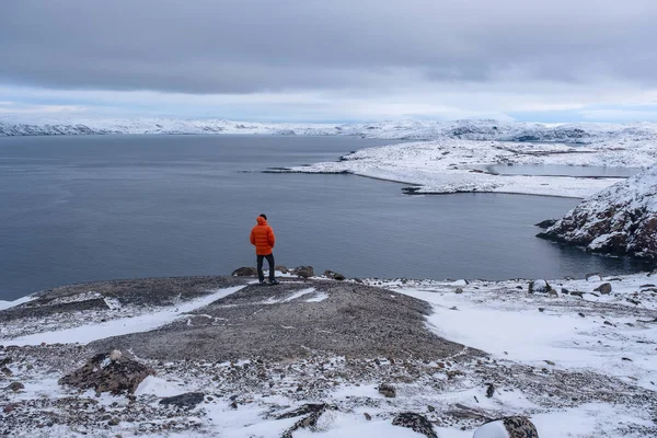 Coast Barents Sea End October Teriberka Russia — Stock Photo, Image