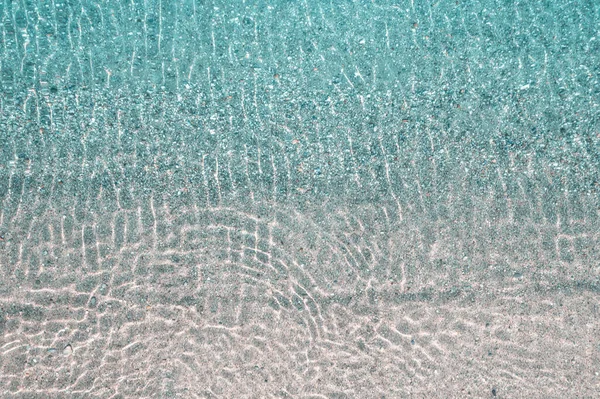 Niebieski Turkusowy Przezroczysta Powierzchnia Wody Oceanu Morza Laguny Poziome Tło — Zdjęcie stockowe