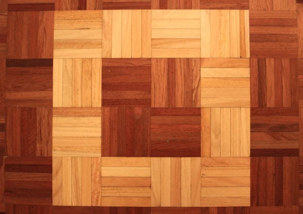 Teakholzboden aus quadratischen Stöcken, die einen Quadranten bilden — Stockfoto