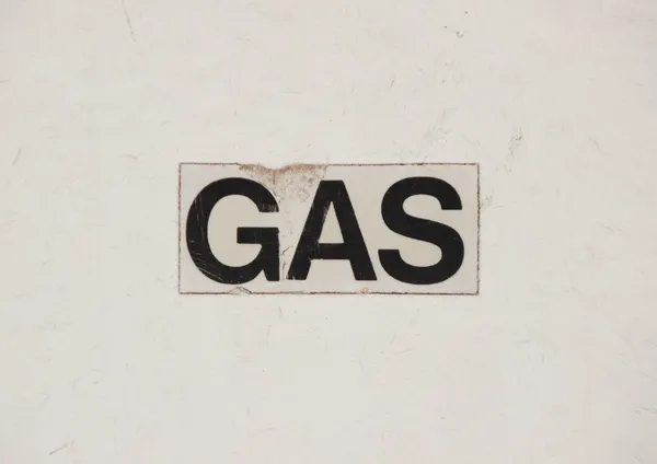 Sign med text Gas auf Gasanlage — Stockfoto