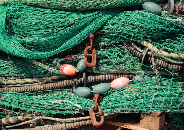 Pilha de fundo líquido de pesca verde — Fotografia de Stock